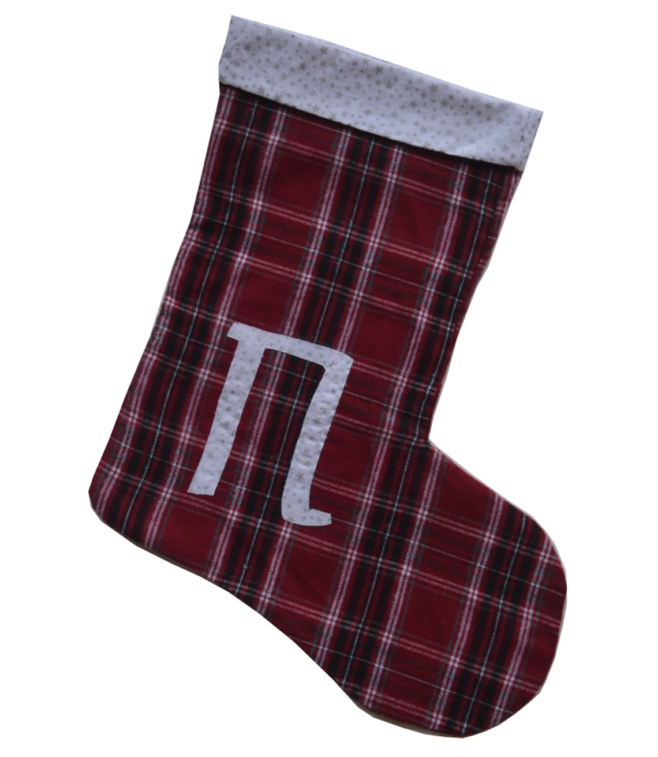 χριστουγεννιάτικη κάλτσα με μονόγραμμα καρω