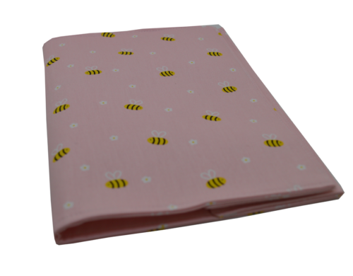 θήκη βιβλιαρίου ροζ με μελισσούλες 1
