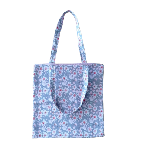 Τσάντα-για-το-ψώνια-tote-bag-γκρι-με-ροζ-λουλούδια