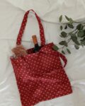 Τσάντα για το ψώνια tote bag κανελί με βεντάλιες