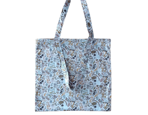 Τσάντα για το ψώνια tote bag λευκή με λαχούρια