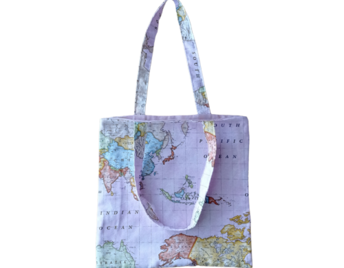 Τσάντα για το ψώνια tote bag χάρτης ροζ