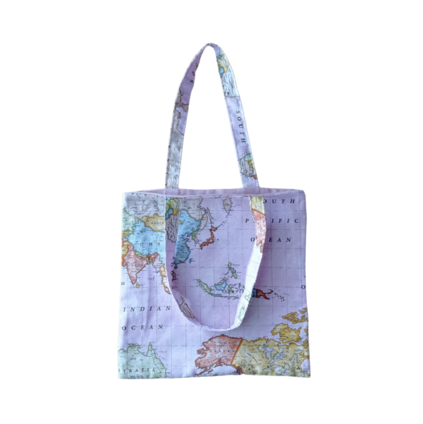 Τσάντα για το ψώνια tote bag χάρτης ροζ