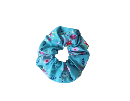 scrunchies floral τυρκουάζ (2)