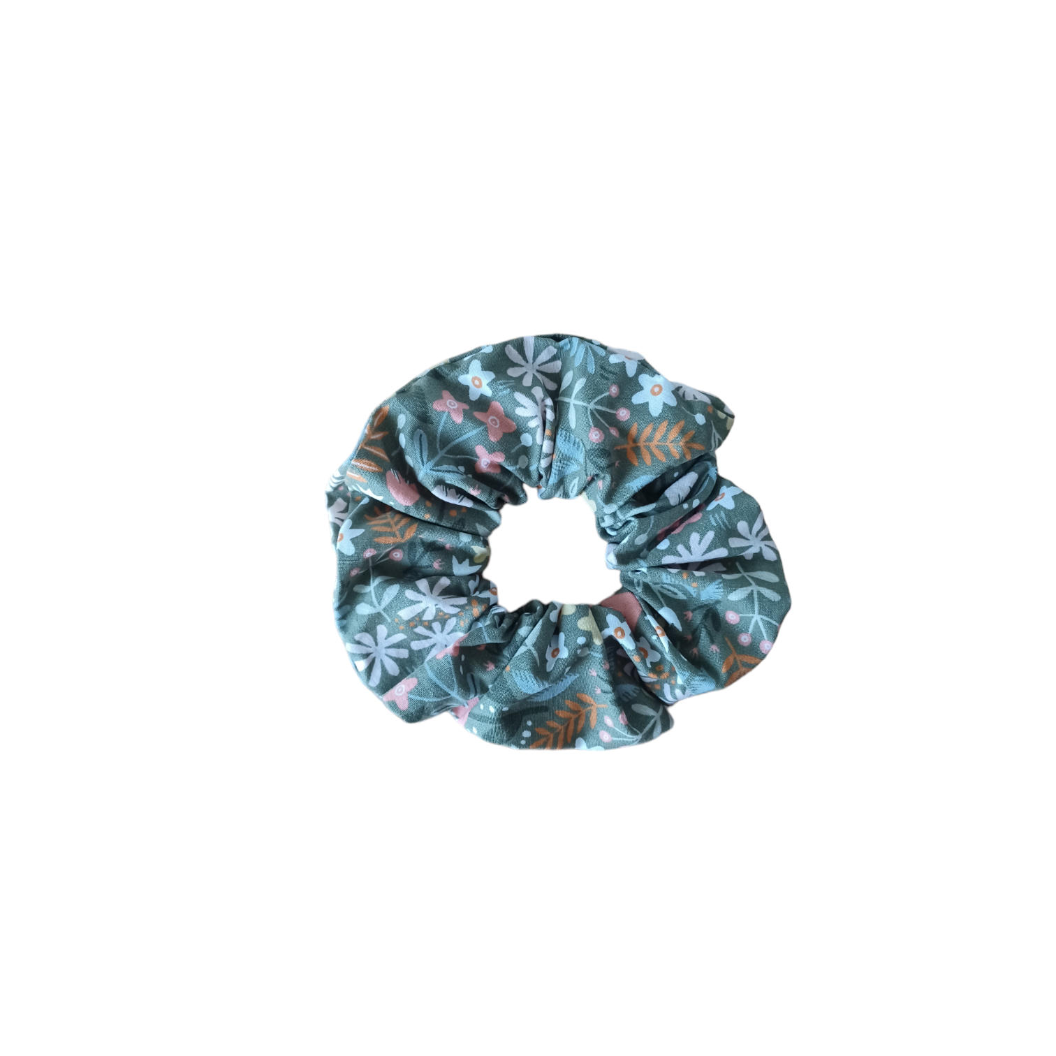 scrunchies floral χακί